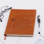 Memorial Gift May The Winds Of Heaven Blow Softly Leather Journal Notebook Remembrance Gift Bereavement Gift (Dandelion-Brown) - Image 4