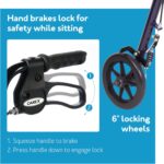 Carex Steel Rollator Walker with Seat and Wheels, Rolling Walker for Seniors, Supports 350lbs, For 5'0" to 5'8", Adult Rollator for Seniors, Padded Seat and Backrest for Elderly Assistance, Dark Blue - Image 5
