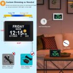 【2025 New】Digital Clock with Voice-Talking Date and Week, 19 Alarms Custom Reminders, Calendar Clock for Dementia, Auto DST, 10-Levels Auto Dimming, 8 Colors, Talking Time, 7" BLACK with 1.5M Adaptor - Image 3