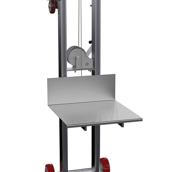 Vestil ALLW-2020-FW Aluminum Lite Load Lift With Winch and Fixed Wheels 20 In. x 20 In. Platform 400 Lb. Capacity Silver