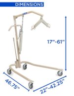 Invacare Lightweight Hydraulic Patient Lift, White, 450 lb. Weight Capacity, 9805P, Beige - Image 3