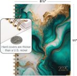 HARDCOVER 2025 Planner, 8.5"x11": 14 Months (November 2024 - December 2025), Daily Weekly Monthly Planner, Yearly Agenda, Bookmark, Pocket Folder and Sticky Note Set (Teal Gold Marble) - Image 6