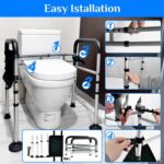 Toilet Safety Rails & Frames for Seniors,330 LBS Adjustable Foldable Toilet Safety Frame with Arms,Stand Alone,Stand Up Assistat for Seniors,with Sack,Fit Any Toilet,Easy Installation - Image 3