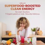 Pureboost Superfoods Clean Energy Booster, Energy Drink Mix Powder with 7 Organic Green Superfoods; Spirulina, Kale, Broccoli and Vitamins, Green Apple, Pineapple, Mango (Green Mojo, 30 Count) - Image 2