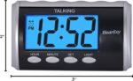 Talking alarm clock for Visually Impaired - Large Numbers Desk Clock - Day Clock for Seniors - Battery Operated Large Display , Digital Clock, Digital (Silver) - Image 7