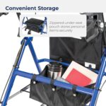 Drive Medical R728BL Foldable Rollator Walker with Seat, Blue - Image 6