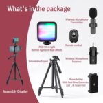 Vlogging Kit for iPhone,YouTube Starter Kit,Youtuber Kit Beginner Content Creator Essentials Kit for Android Phone,Vlogging Camera Kit with Extendable Tripod/Wireless Microphone/RGB Fill-in Light - Image 6
