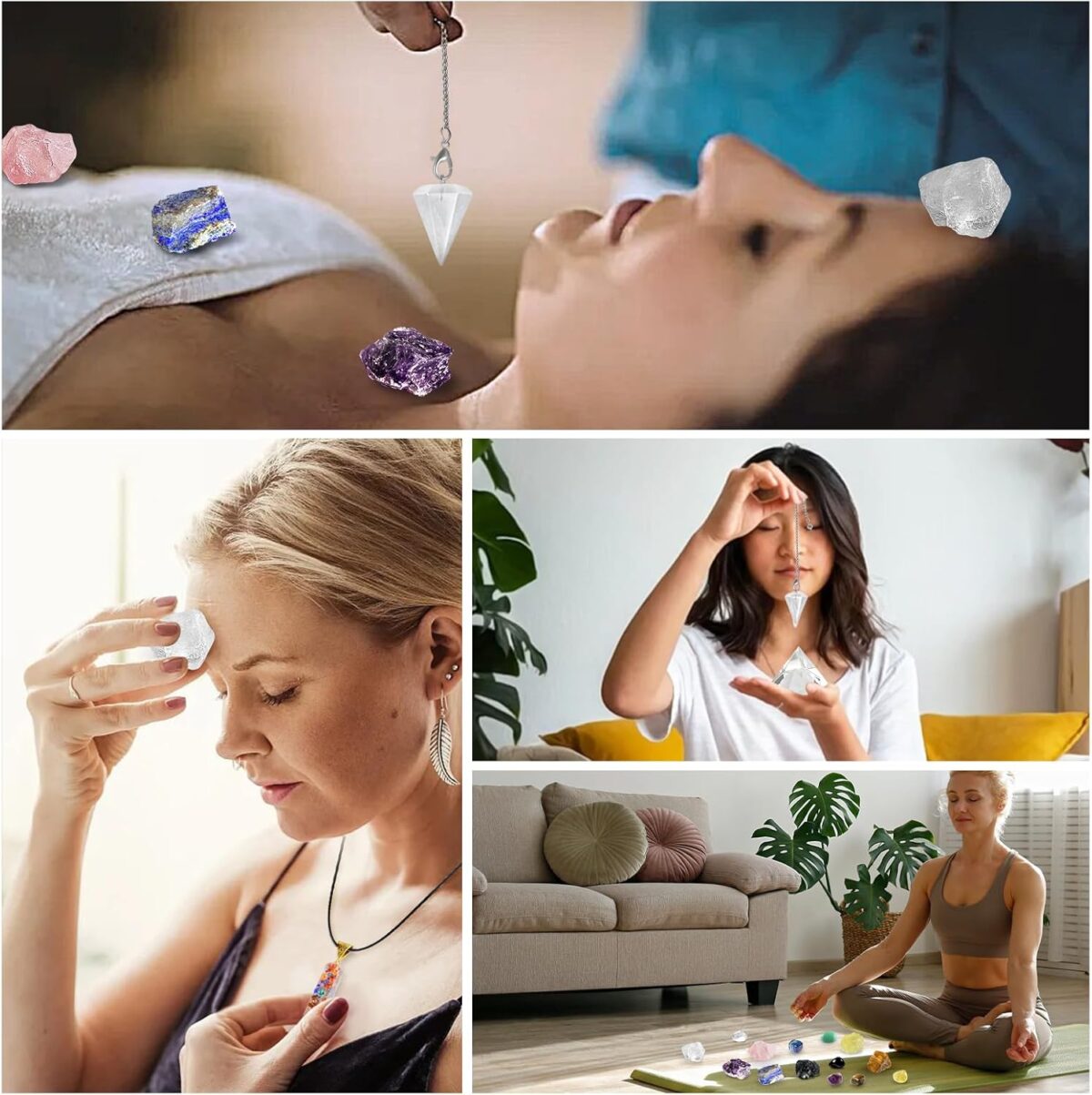 Crystals and Healing Stones, 21 Pcs Healing Crystals Set, 7 Chakra Crystal Stones Set Real Natural Raw Selenite Pyramid Reiki Energy Meditation Chakra Kit with Wooden Box, Crystal Gifts Set for Women - Image 7