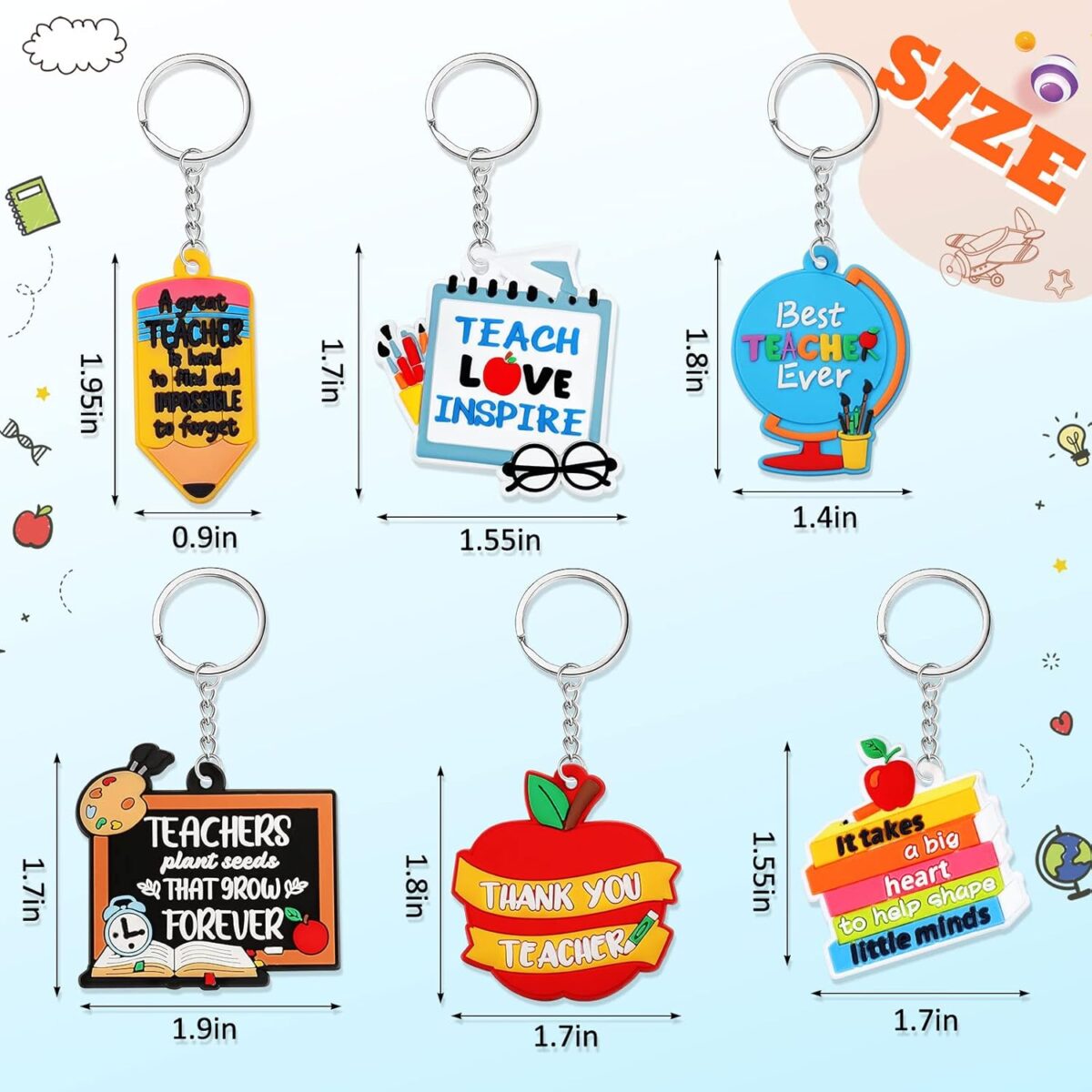 Henoyso 36 Pcs Teacher Keychain Bulk Teachers Appreciation Gifts in Bulk Teacher Gifts Bulk - Image 2