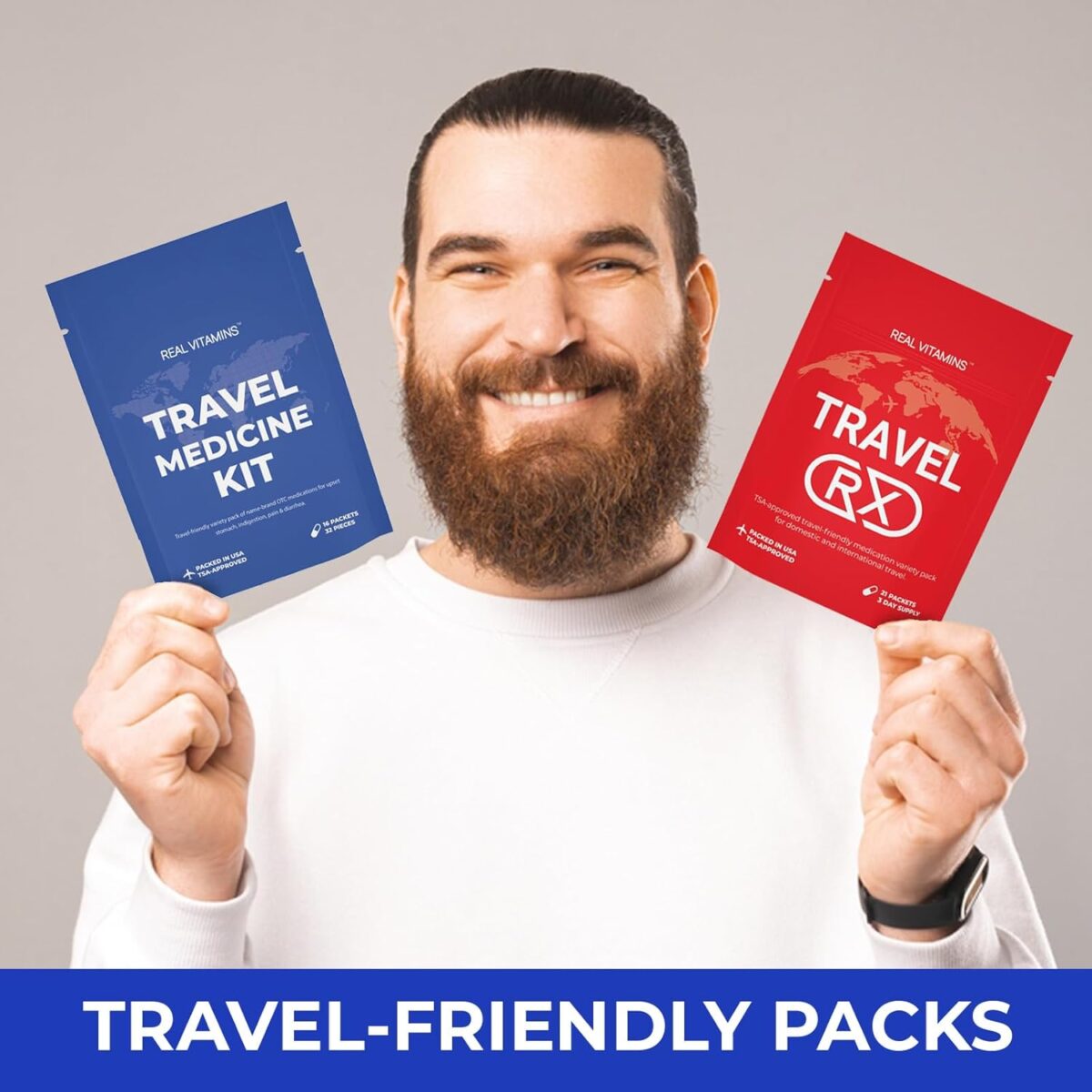 Travel Essentials Medicine Variety Pack with Travel RX Kit & Travel Medicine Kit for Travel, Work, Camping, Cruises - 37 Individually Wrapped Travel Size Medicine Packets (2 Pack) - Image 2