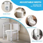 Toilet Safety Rails, Adjustable Toilet Safety Frame, Toilet Safety Rails for Seniors, Toilet Handles for Elderly and Disabled, Toilet Rails for Seniors, Toilet Rails,Elderly Assistance products, 600LB - Image 2