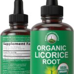 USDA Organic Licorice Root Extract Liquid Drops Supplement. Vegan Tincture for Digestion + Respiratory Health. Extracto de Regaliz Root Oil Herb. Zero Sugar, Gluten Free Supplements for Women and Men