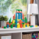 Melissa & Doug Wooden Building Blocks Set - 100 Blocks in 4 Colors and 9 Shapes Classic Kids Toys, Colored Wood For Toddlers Ages 2+ - FSC-Certified - Image 9