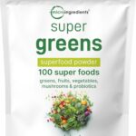 Super Greens Powder, 1lb | 100 Superfood Blend | Daily Greens, Whole Food Fruits and Vegetables, Mushrooms, & Probiotics | Wheatgrass, Spirulina, Lions Mane, Beet Root | Original, Non-GMO