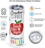 4 Pack Teacher Appreciation Gifts, Teacher Gifts from Student, Teacher Appreciation Week Gifts, 20 oz Skinny Teacher Tumbler for Teacher Week, Birthday, Back to School, Christmas - Image 3