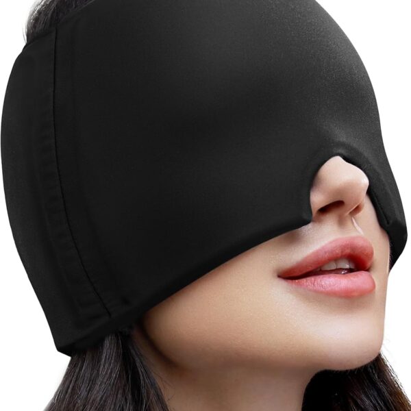 Migraine Relief Cap, Headache Relieve Cap Mask Products, Cooling Odorless Gel Ice Head Wrap for Tension, Stress,Hangover & Puffy Eyes