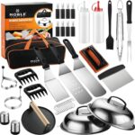 38PCS Griddle Accessories Kit, Professional Grill Tools Set for Outdoor Barbecue, Stainless Steel Griddle Spatula Set with Tongs, Smash Burger Press, Carry Bag, Perfect Grilling Gifts