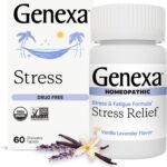 Genexa Stress for Adults | Anxiety Relief & Fatigue Remedy | Soothing Natural Vanilla & Lavender Flavor | Gluten Free & Non-GMO | Homeopathic Remedy Made Clean | 60 Chewable Tablets