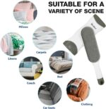 Pet Hair Remover for Cats Dogs: Reusable Fur Removal Brush for Clothes Furniture Couch Carpet Bed Car Seat - Self-Cleaning Tool for Pet Owners Friends Families - Home Travel Use Dove Gray - Image 2