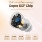OTC Hearing Aids for Seniors - Hearing Aids with Digital Chips, Supermini Rechargeable Hearing Amplifiers Invisible with 16-Channel Sound Processing 3 Volume and 80H Wireless Charging Case (White) - Image 3