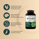 NatureBell Ginkgo Biloba 6,000mg with Panax Ginseng 500mg Per Serving | 300 Capsules – Max Strength Ginko Biloba Extract Supplements - Promotes Memory, Focus, and Brain Health - Image 3