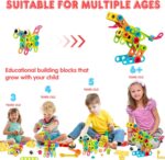 NXONE 195 PCS Educational STEM Toys for Boys and Girls Ages 3 4 5 6 7 8 9 10 Construction Building Blocks Toy Building Sets Kids Toys Creative Activities Games with Storage Box - Image 4