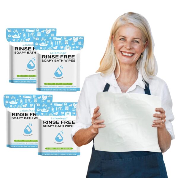 100 Pcs Body Wipes for Adults Bathing No Rinse, Bath Wipes Rinse Free Dry Shower Wipes for Adults. Soap Infused, Disposable Body Cloth for Elderly, Camping, Hiking, GYM & Travel (4 Pack)