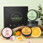 4 Pcs Clay Facial Mask Set - Turmeric, Vitamin C, Green Tea, Dead Sea Mud, and Rose Clay Skin Care Mask for Deep Cleansing, Moisturizing, and Refining Pores - 240g - Image 7