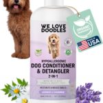 USDA Organic Dog Conditioner & Detangler, 2-in-1 Conditioner for Allergies & Itching, Made in USA, Lotion Treatment for Dogs, Perfect for Poodles, Doodles, & Goldendoodles, 16oz [We Love Doodles]