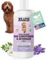 USDA Organic Dog Conditioner & Detangler, 2-in-1 Conditioner for Allergies & Itching, Made in USA, Lotion Treatment for Dogs, Perfect for Poodles, Doodles, & Goldendoodles, 16oz [We Love Doodles]