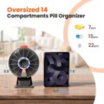 Odaro Large Pill Dispenser, Weekly Pill Organizer 7 Day Am Pm / 14 Day Pill Box, Daily Medicine Pill Organizer with Wall-Mounted or Standing Use for Vitamin, Supplement, Medicine - Gray - Image 4