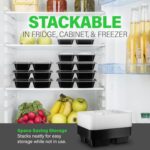 Ez Prepa [20 Pack] 32oz 3 Compartment Meal Prep Containers with Lids - Bento Box - Plastic - Stackable, Reusable, Microwaveable & Dishwasher Safe - Image 4