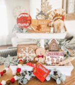 Rustic Wood Two Tiered Tray by Felt Creative Home Goods, Rectangle 2 Tier Serving Tray for Coffee Bar, Kitchen Counter, Dining Room Table, Cupcake Stand, Holiday and Farmhouse Decor (Rustic White) - Image 8