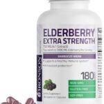 Bronson Elderberry Extra Strength, Supports Healthy Immune System & Antioxidant Protection, Non GMO, 180 Vegetarian Capsules