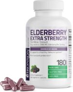 Bronson Elderberry Extra Strength, Supports Healthy Immune System & Antioxidant Protection, Non GMO, 180 Vegetarian Capsules