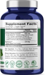 NusaPure Ginkgo Biloba Extract 12,500mg per Veggie Caps 200 Capsules (Vegetarian, Non-GMO, Vegan, Extract 50:1) Bioperine - Image 2