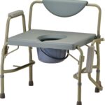 NOVA Medical Products 500 lb. Weight Capacity Heavy Duty Bedside Commode Chair with Drop-Arm (for Easy Transfer), Extra Wide Seat & Bariatric Commode Chair, Grey