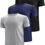 Men's Dry Fit Moisture Wicking 3 & 5 Pack Tech Performance Mesh Quick Dry Active Athletic Crew T Shirts