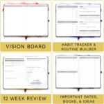 The Phoenix Journal - Best Daily Goal Planner, Organizer, & Calendar for Goal Setting, Gratitude, Happiness, & Productivity - Vision Board & Habit Tracking - 12 Weeks, Undated, Hardcover - Black - Image 8