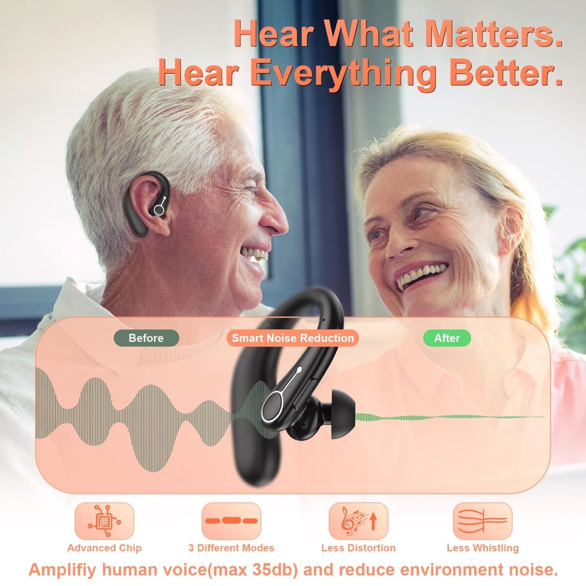 Hearing Aids, TTQ OTC Hearing Aids for Seniors with Bluetooth, Hearing Aid Rechargeable with Noise Cancellation, Hearing Amplifier for Moderate Hearing Loss, Clear Sound - Image 2