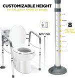 Medical king Toilet Safety Rail - Adjustable Detachable Toilet Safety Frame with Handles Heavy-Duty Toilet Safety Rails Stand Alone - Toilet Safety Rails for Elderly, Handicapped - Fits Most Toilets - Image 3