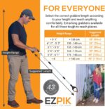 EZPIK Pro 43" Foldable Grabber Reacher Tool for Seniors - Grabbers for Elderly Reaching Tool Heavy Duty Pickup Trash Picker Upper Equipment - Claw Grabber Stick for Reaching Aids, Weed Gripper - Image 7