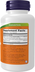 NOW Foods Supplements, Ginkgo Biloba 120 mg, Double Strength, Non-GMO Project Verified, 100 Veg Capsules - Image 2