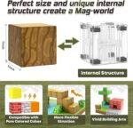 Magnetic Blocks-Build Mine Magnet World Edition, Magnetic Toys for Boys & Girls Age 3-4 4-5 6-8,STEM Montessori Sensory Toys for Toddlers Gifts for 3+ Years Old,48PCS Fidget 1" Cubes Construction Toy - Image 6