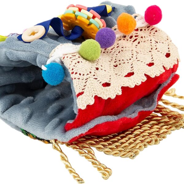Fidget Blanket for Adult with Dementia,Dementia Products for Elderly,Alzheimers Dementia Activities for Seniors,Fidget Wrist Cuff Sensory Bracelet Toy for Seniors,Dementia Gifts (Blue)