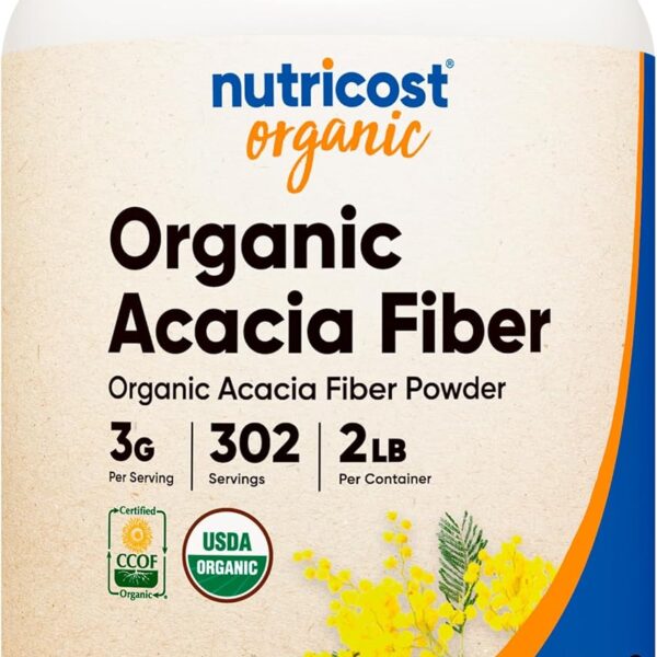 Nutricost Organic Acacia Fiber Powder (2 LB) - USDA Certified Organic, Non-GMO, Gluten Free