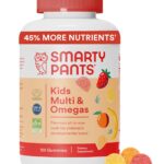 SmartyPants Kids Multivitamin Gummies: Omega 3 Fish Oil (EPA/DHA), Vitamin D3, C, Vitamin B12, B6, A, K & Zinc for Immune Support, Biotin, Gluten Free, Three Fruit Flavors, 120 Count (30 Day Supply)