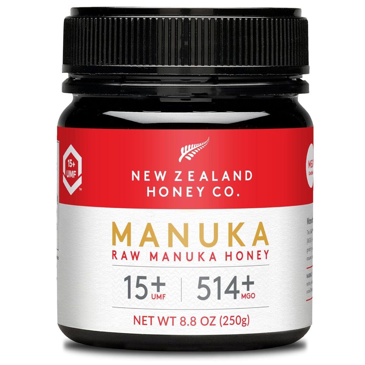 New Zealand Honey Co. Raw Manuka Honey UMF 15+ | MGO 514+, UMF Certified / 8.8oz - Image 1