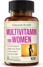 Multivitamin for Women - Daily Womens Multivitamin & Multimineral with Vitamin A, C, D, E, B12, Zinc, Iron. Essential Vitamins for Women for Energy, Focus, Hair Growth & Overall Health. 60 Liquid Caps