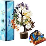 Seven Chakra Healing Crystal Tree with Seven Chakra Pyramid Bracelet & Seven Chakra Bracelet Gemstones Money Bonsai Tree Decor for Spiritual Good Luck Gift, Birthday Gift for Women, Men, Home, Office